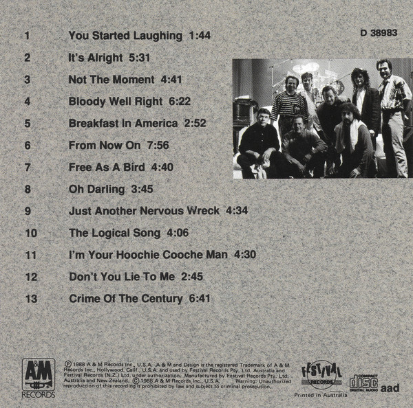 Supertramp  Live 88 : Front + Inlay